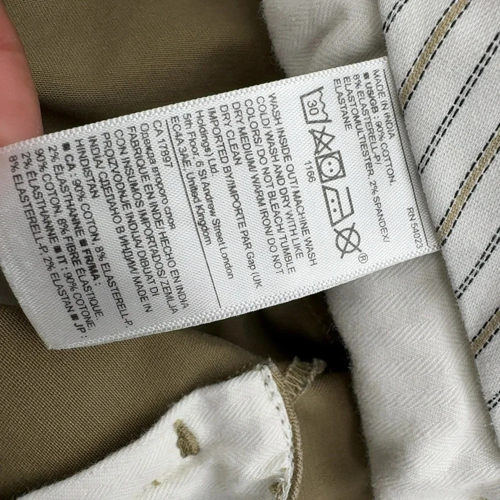 Banana Republic Fulton Chino Pants Mens 33x34 Khaki Cotton Performance Casual